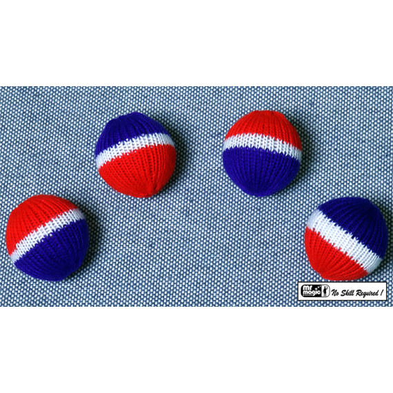 4 Palle per bussolotti ,Crochet Balls (grandi e Multicolor circa 5cm diametro)